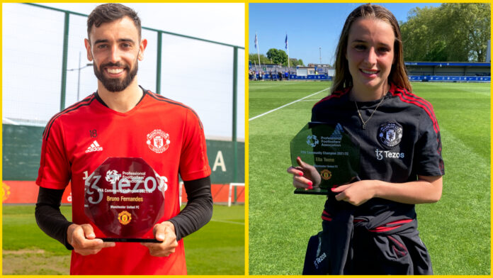 Bruno Fernandes and Ella Toone have been awarded the PFA’s Community Champion award by Manchester United Foundation