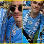 As Manchester City held their Premier League trophy high and celebrated their hard earned win, there was a stylish new piece of metal spotted