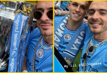 As Manchester City held their Premier League trophy high and celebrated their hard earned win, there was a stylish new piece of metal spotted