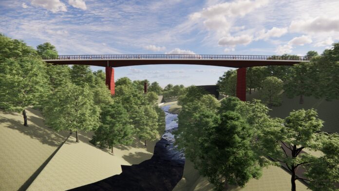 Oldham Council has submitted a planning application to build an eye-catching £5m bridge that would make travelling easier