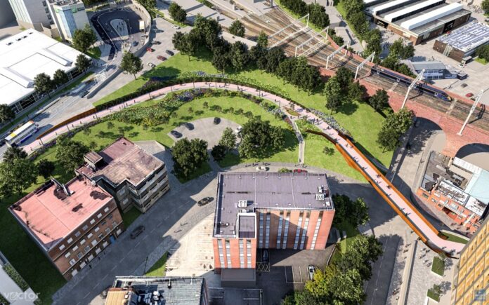 The next milestone in Stockport £1billion transformation started as works commenced to build a new cycling and walking link