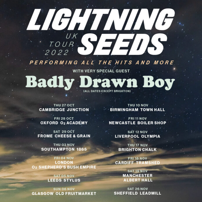 Lightning Seeds have today announced a major UK tour for this autumn performing tracks from their incredible back catalogue